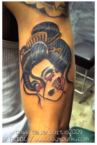 penis tattoo. geisha, penis, tattoo,